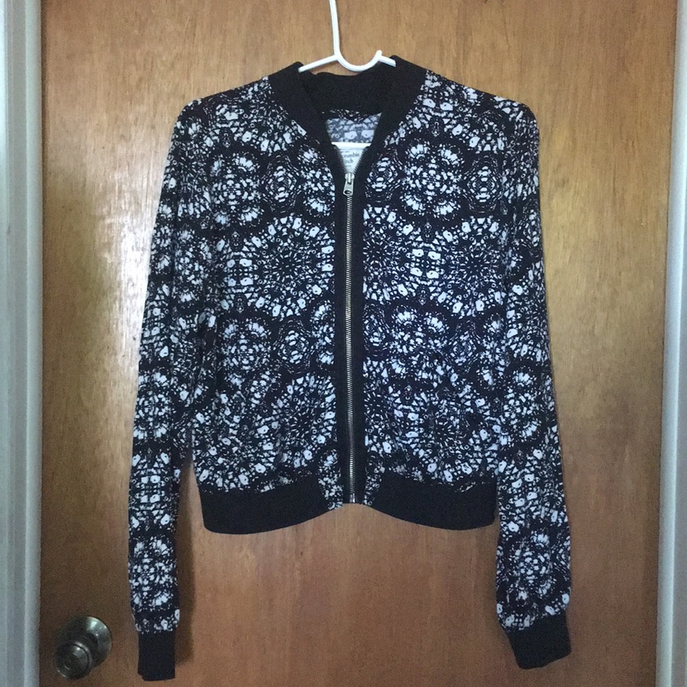 🌕Black and white pattern cool jacket